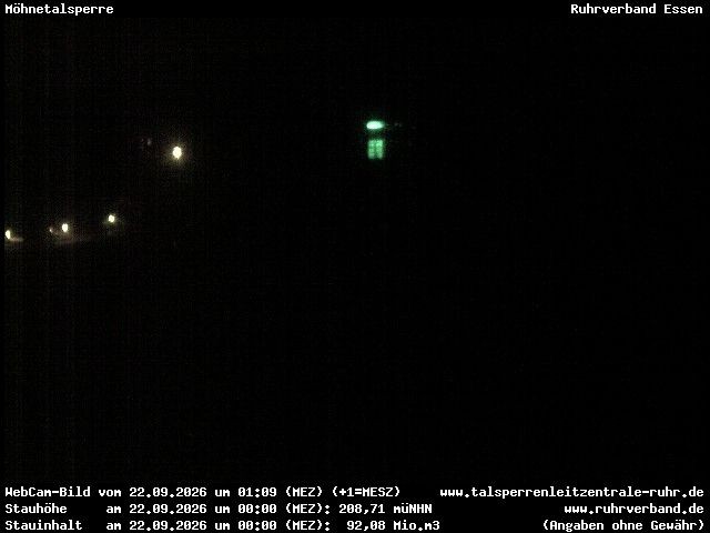 Archiv Foto Webcam Sperrmauer mit Blick auf den Möhnesee in Günne