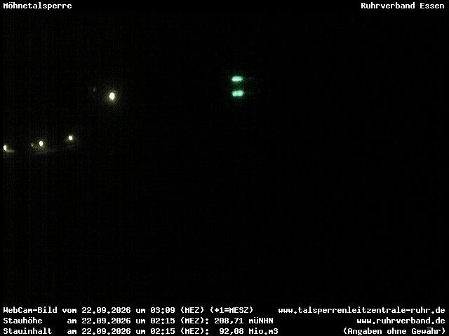 Archiv Foto Webcam Sperrmauer mit Blick auf den Möhnesee in Günne
