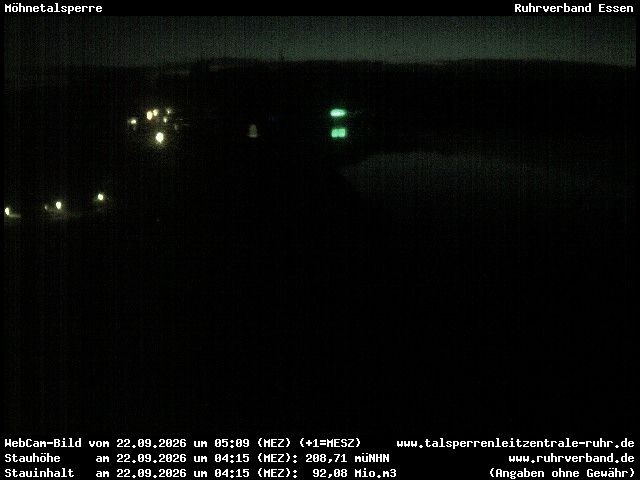 Archiv Foto Webcam Sperrmauer mit Blick auf den Möhnesee in Günne