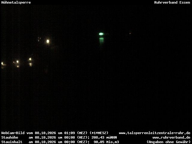 Archiv Foto Webcam Sperrmauer mit Blick auf den Möhnesee in Günne