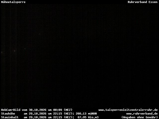 Archiv Foto Webcam Sperrmauer mit Blick auf den Möhnesee in Günne