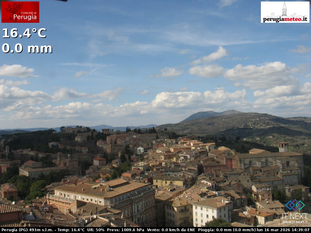Archived image Webcam City of Perugia - Umbria