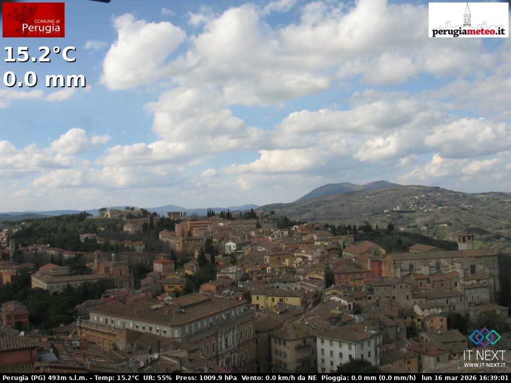 Archived image Webcam City of Perugia - Umbria