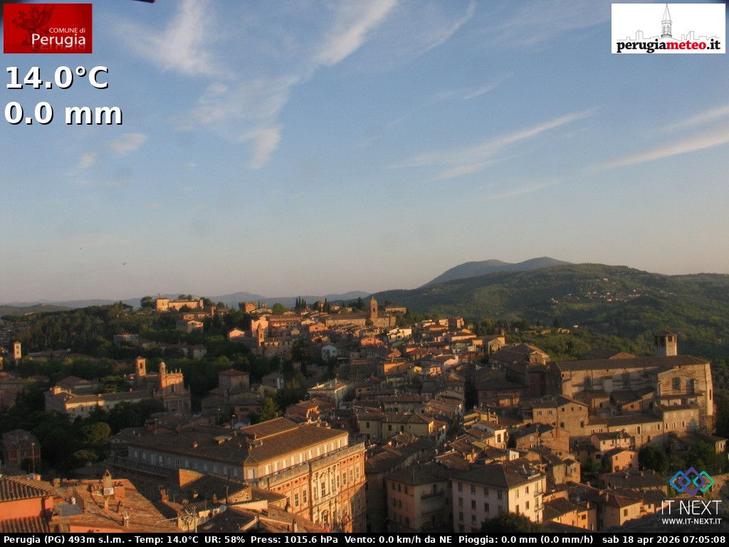 Archived image Webcam City of Perugia - Umbria
