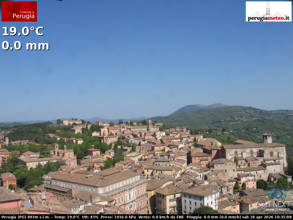 Archived image Webcam City of Perugia - Umbria