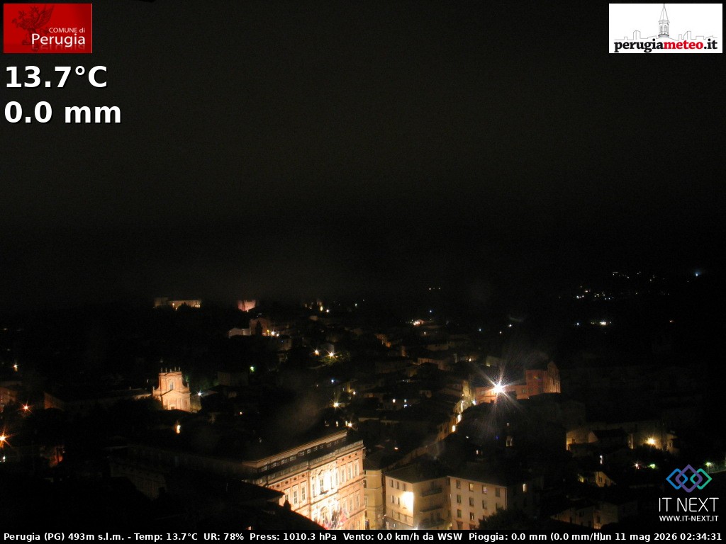 Archived image Webcam City of Perugia - Umbria