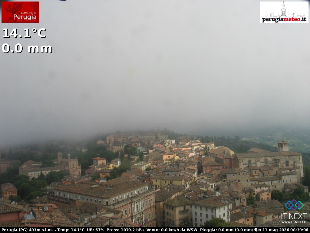Archived image Webcam City of Perugia - Umbria