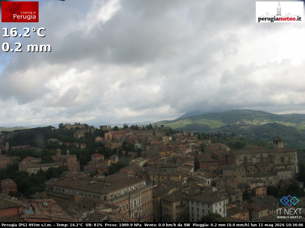 Archived image Webcam City of Perugia - Umbria