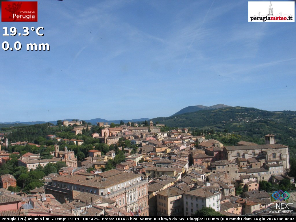 Archived image Webcam City of Perugia - Umbria