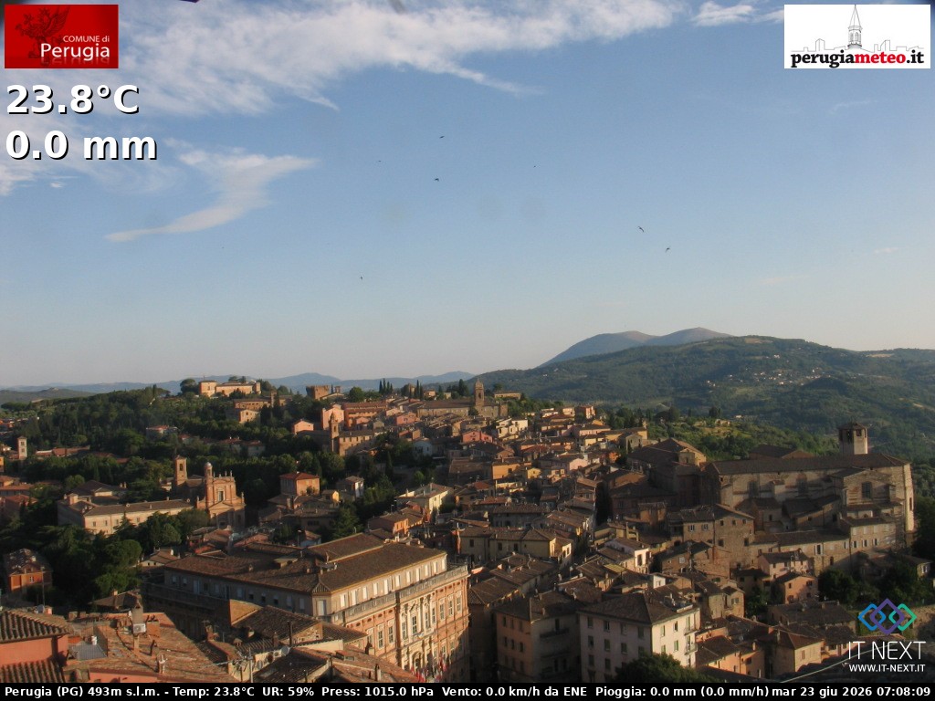Archived image Webcam City of Perugia - Umbria