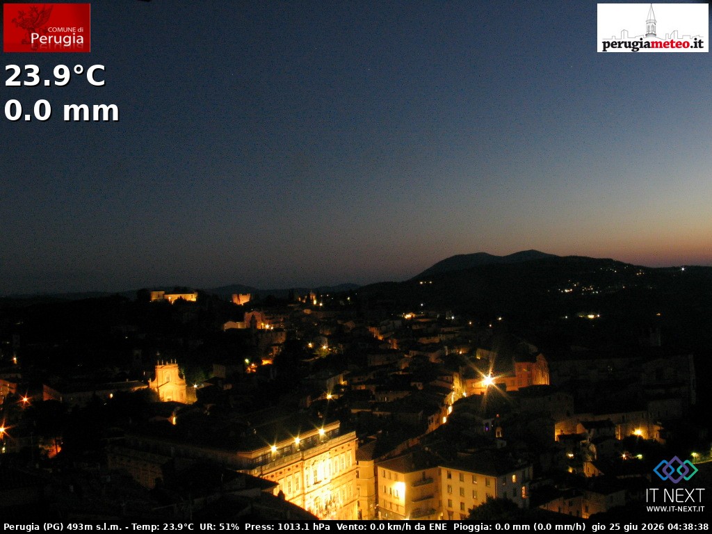 Archived image Webcam City of Perugia - Umbria