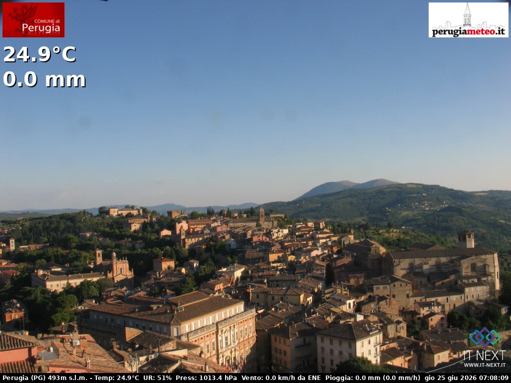 Archived image Webcam City of Perugia - Umbria