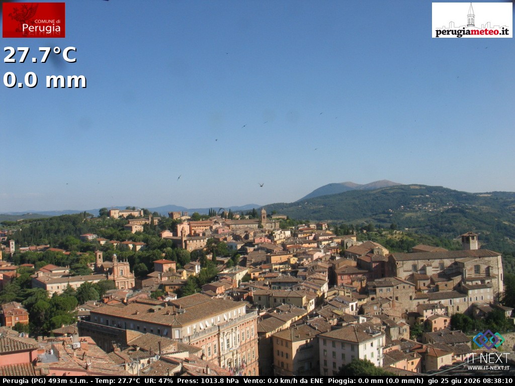 Archived image Webcam City of Perugia - Umbria