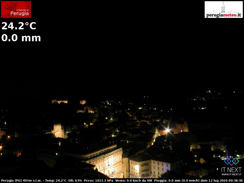 Archived image Webcam City of Perugia - Umbria