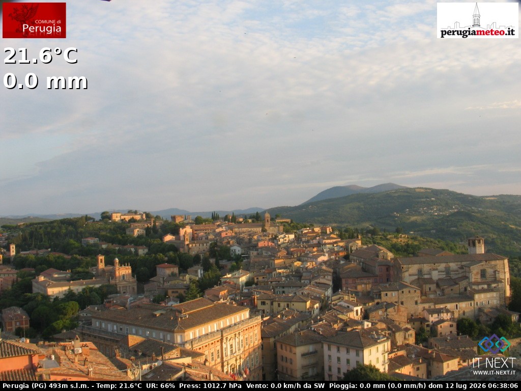 Archived image Webcam City of Perugia - Umbria