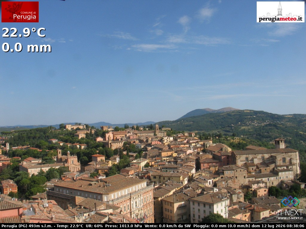 Archived image Webcam City of Perugia - Umbria