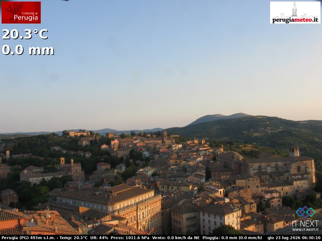 Archived image Webcam City of Perugia - Umbria