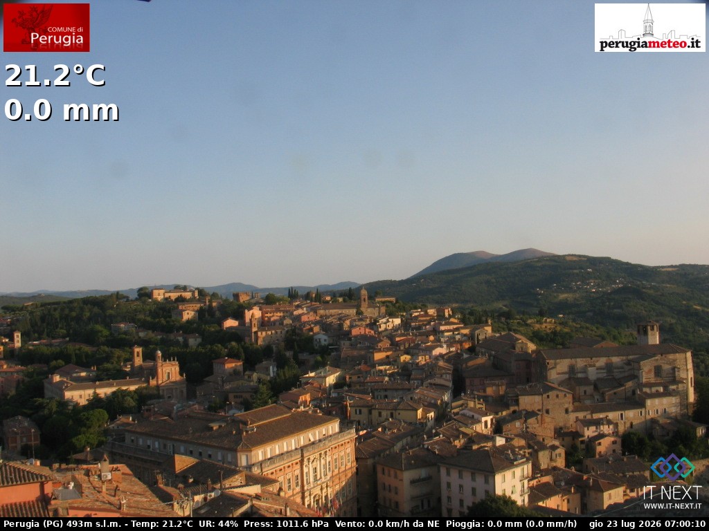 Archived image Webcam City of Perugia - Umbria
