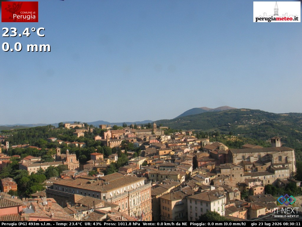 Archived image Webcam City of Perugia - Umbria