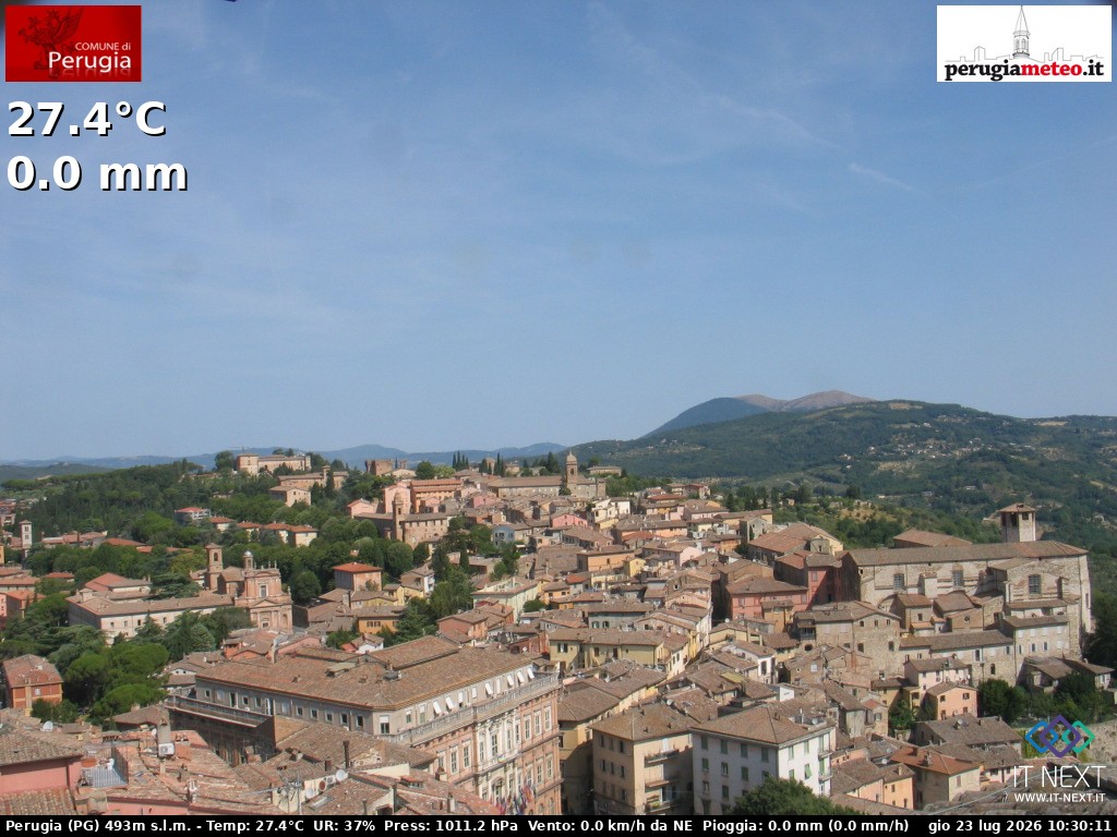 Archived image Webcam City of Perugia - Umbria