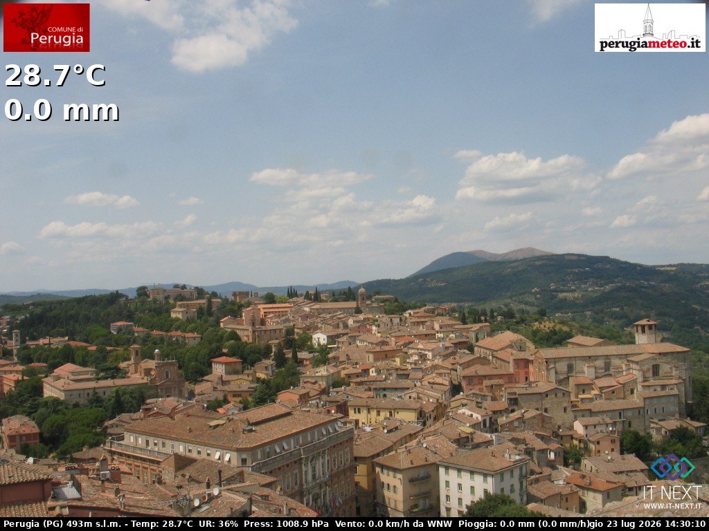 Archived image Webcam City of Perugia - Umbria