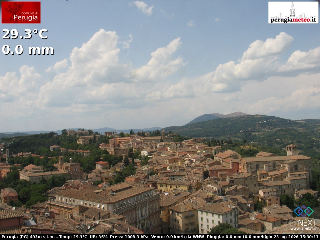 Archived image Webcam City of Perugia - Umbria