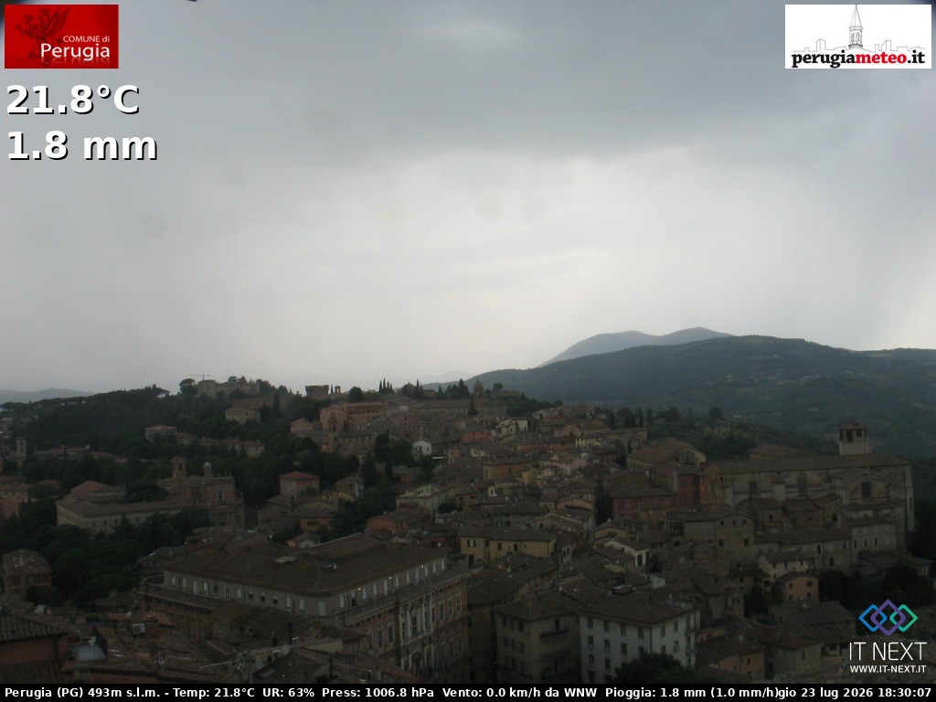 Archived image Webcam City of Perugia - Umbria