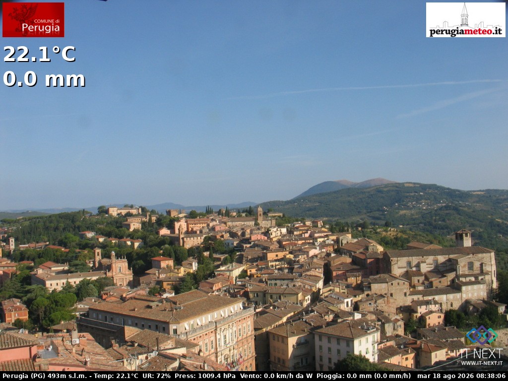Archived image Webcam City of Perugia - Umbria