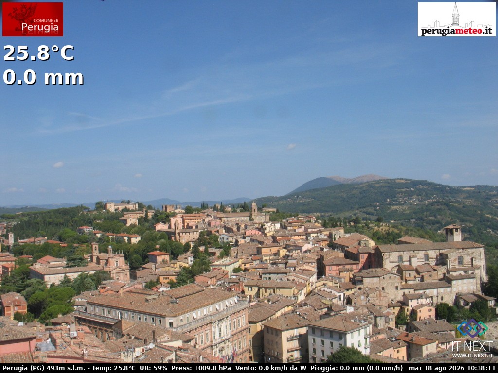 Archived image Webcam City of Perugia - Umbria