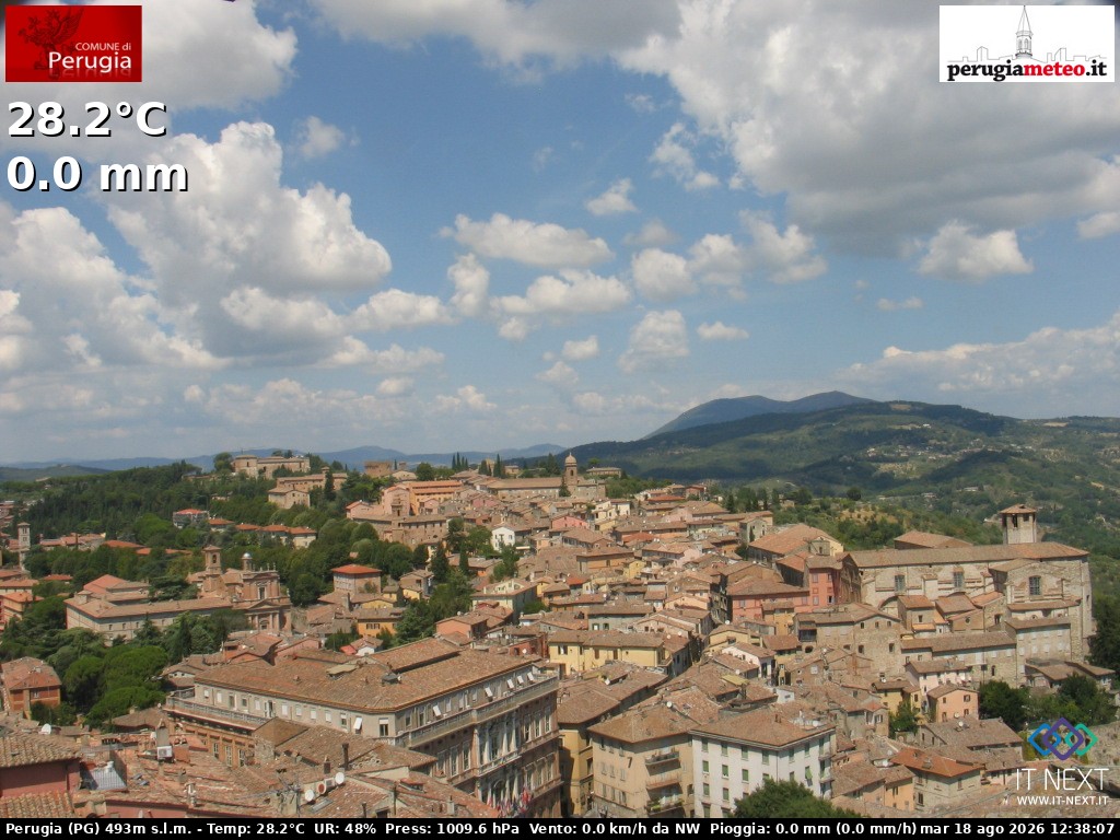 Archived image Webcam City of Perugia - Umbria