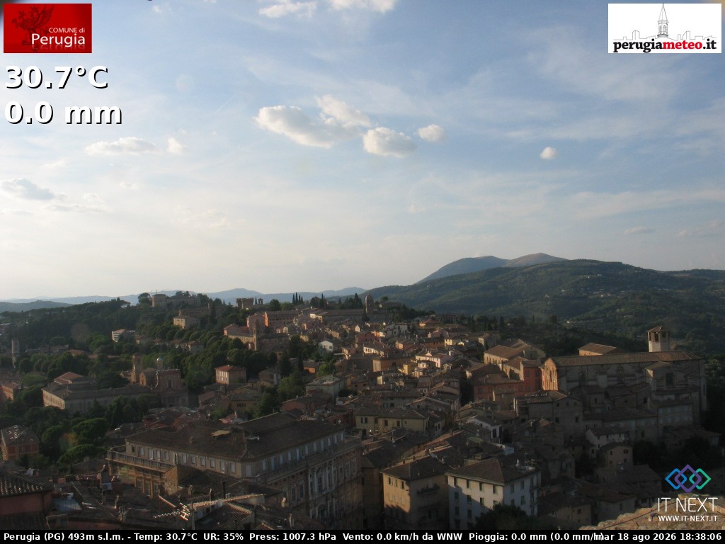 Archived image Webcam City of Perugia - Umbria