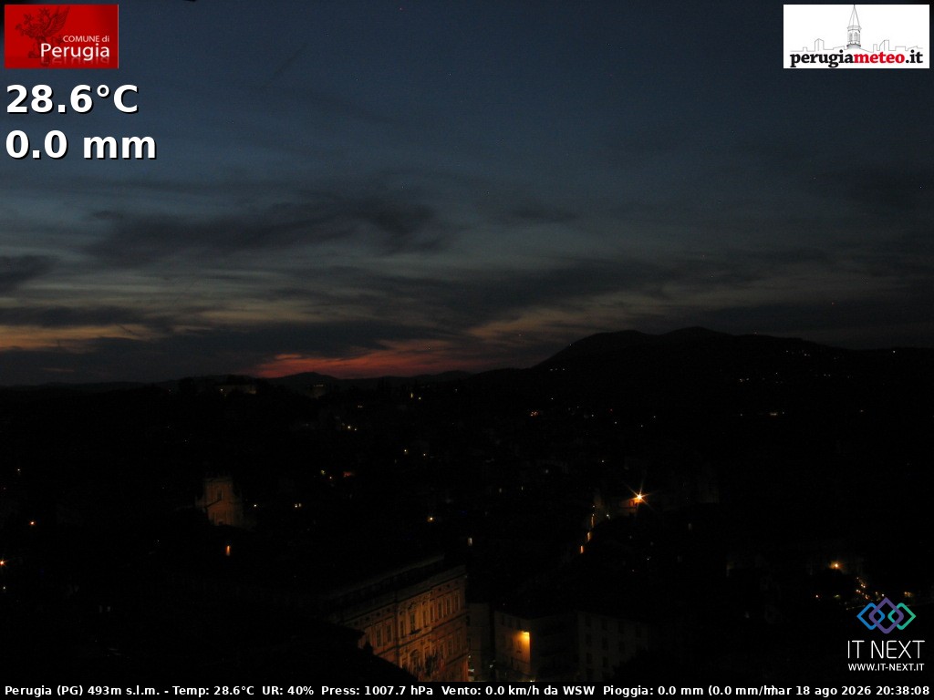 Archived image Webcam City of Perugia - Umbria