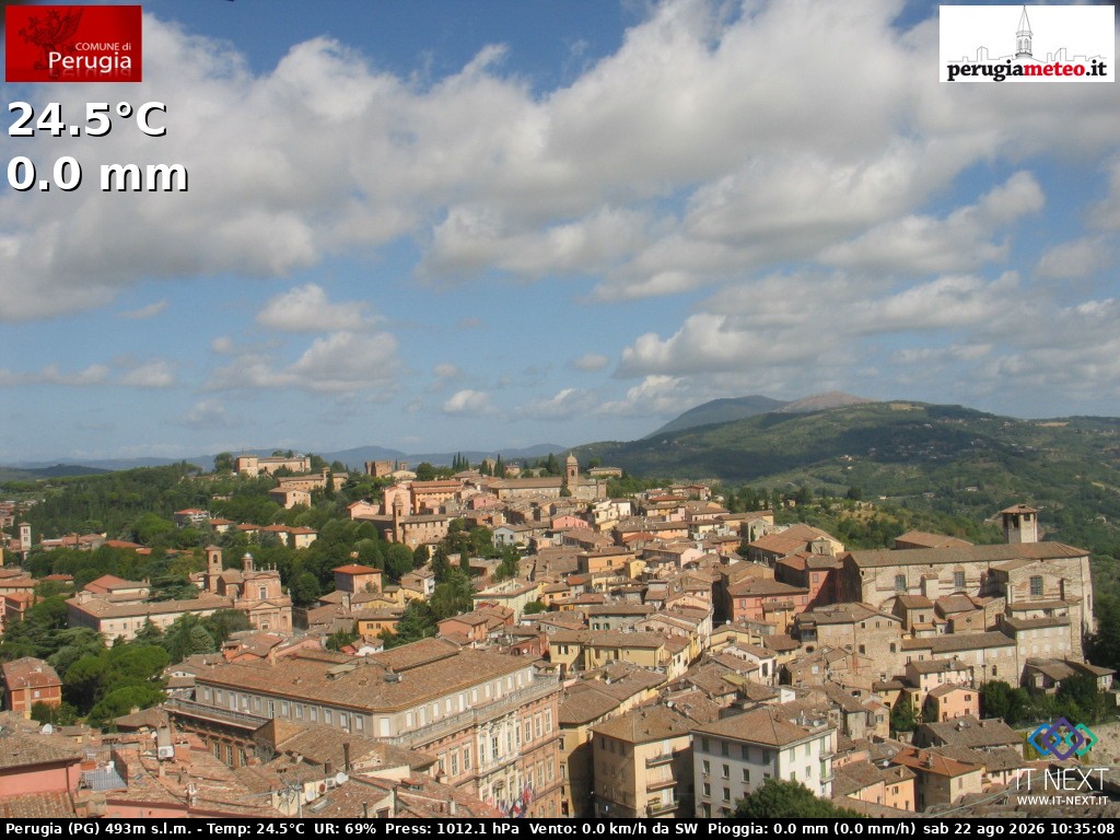 Archived image Webcam City of Perugia - Umbria