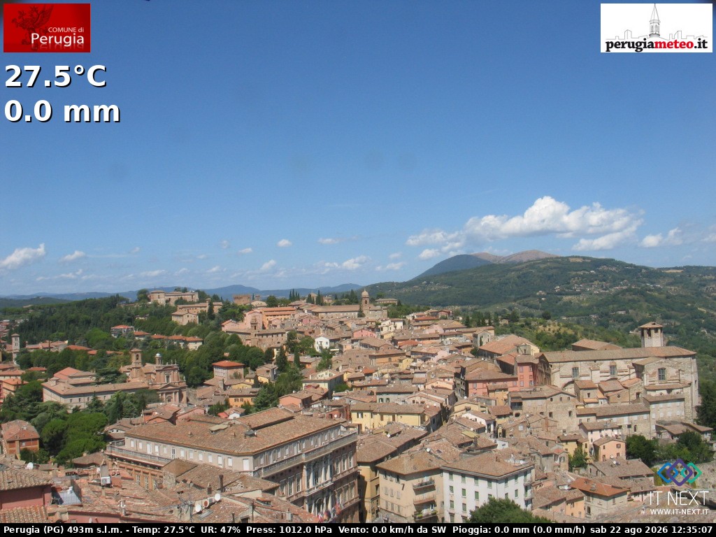 Archived image Webcam City of Perugia - Umbria