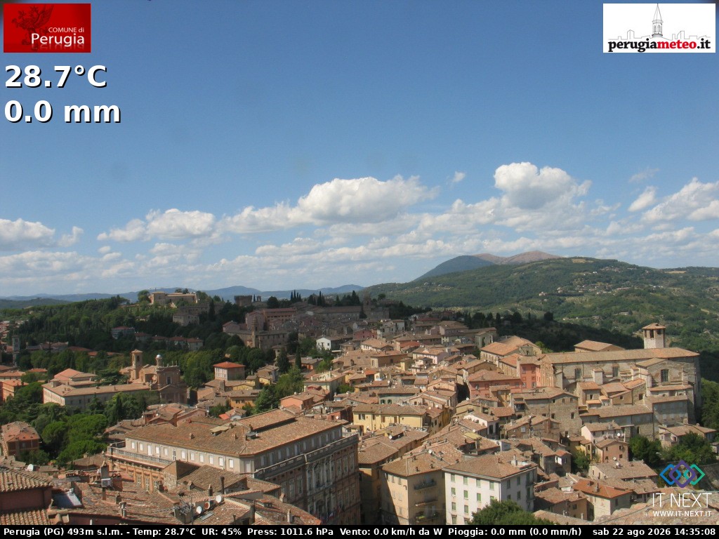 Archived image Webcam City of Perugia - Umbria