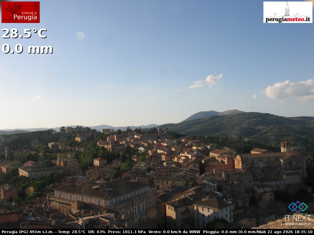Archived image Webcam City of Perugia - Umbria