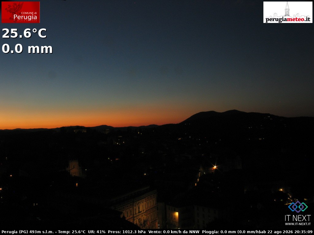 Archived image Webcam City of Perugia - Umbria