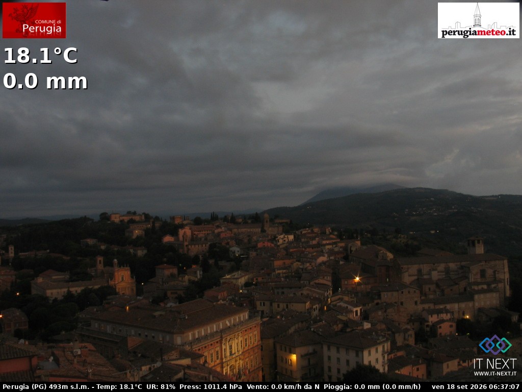 Archived image Webcam City of Perugia - Umbria
