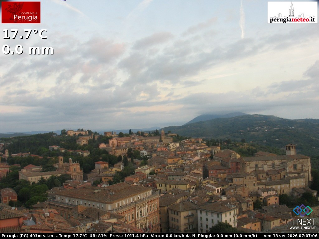Archived image Webcam City of Perugia - Umbria