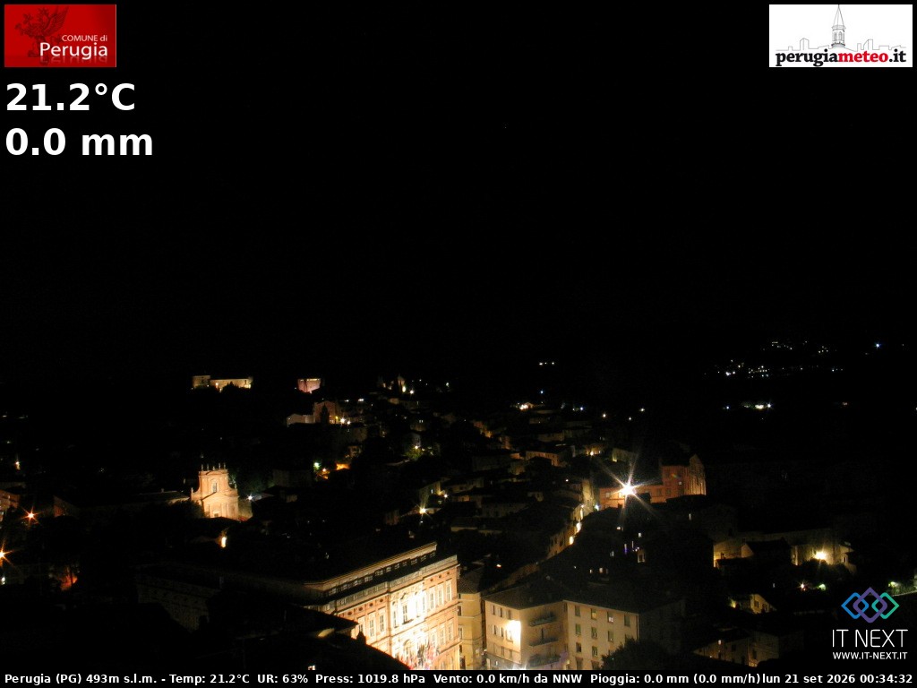 Archived image Webcam City of Perugia - Umbria
