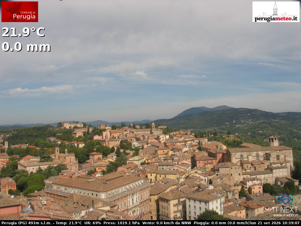 Archived image Webcam City of Perugia - Umbria