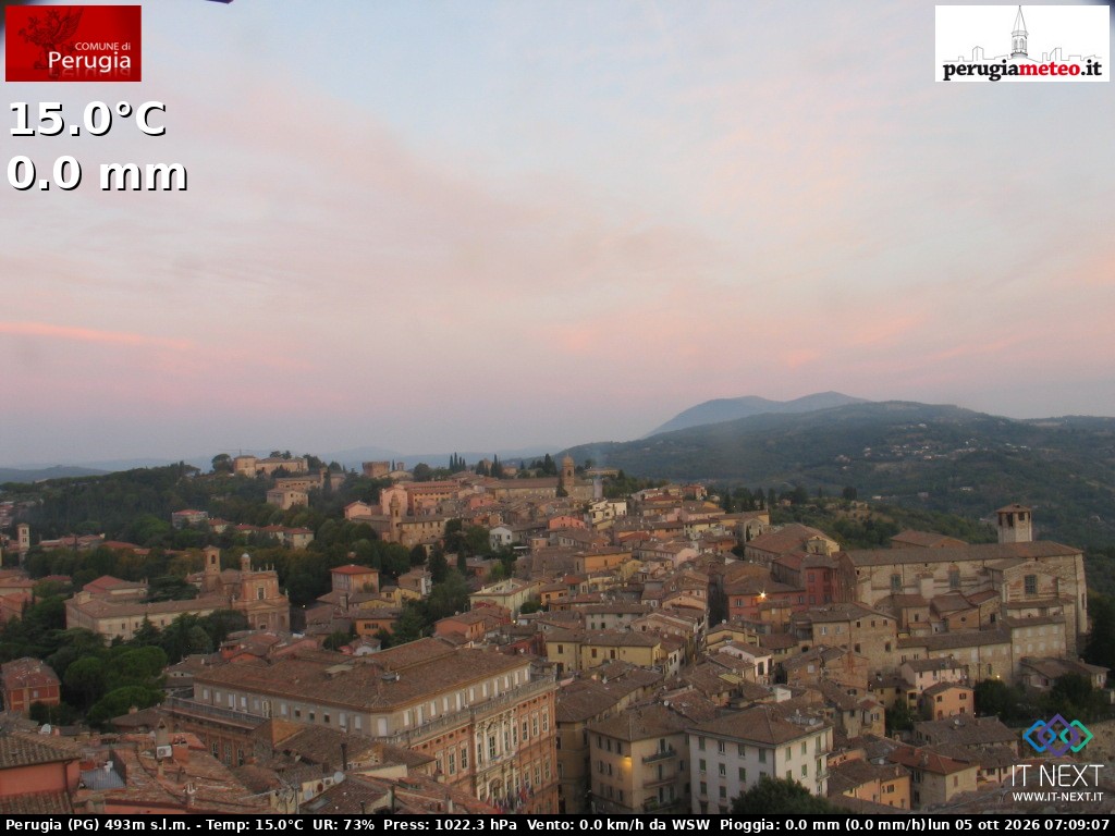 Archived image Webcam City of Perugia - Umbria