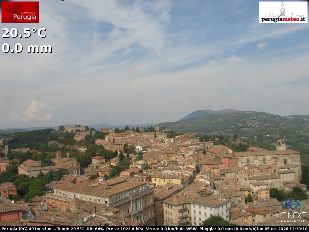 Archived image Webcam City of Perugia - Umbria