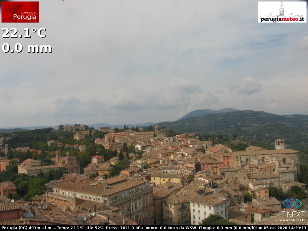 Archived image Webcam City of Perugia - Umbria
