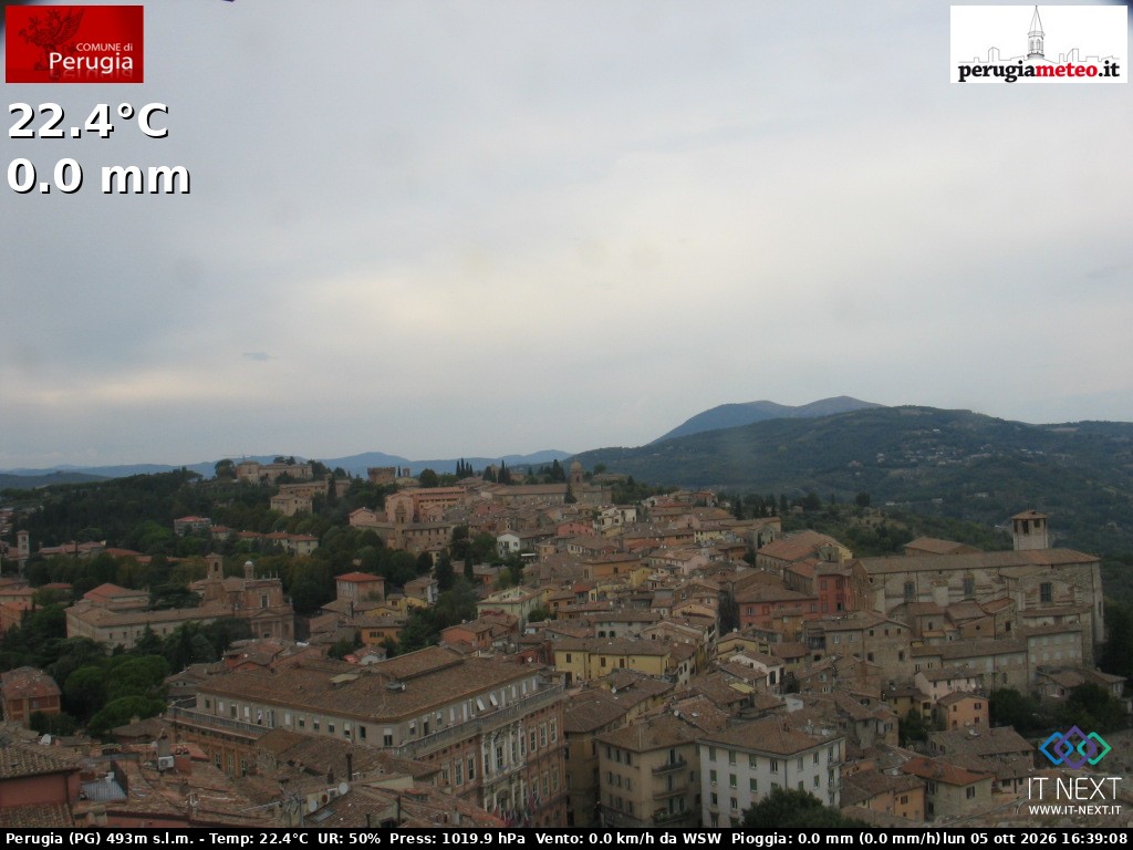Archived image Webcam City of Perugia - Umbria