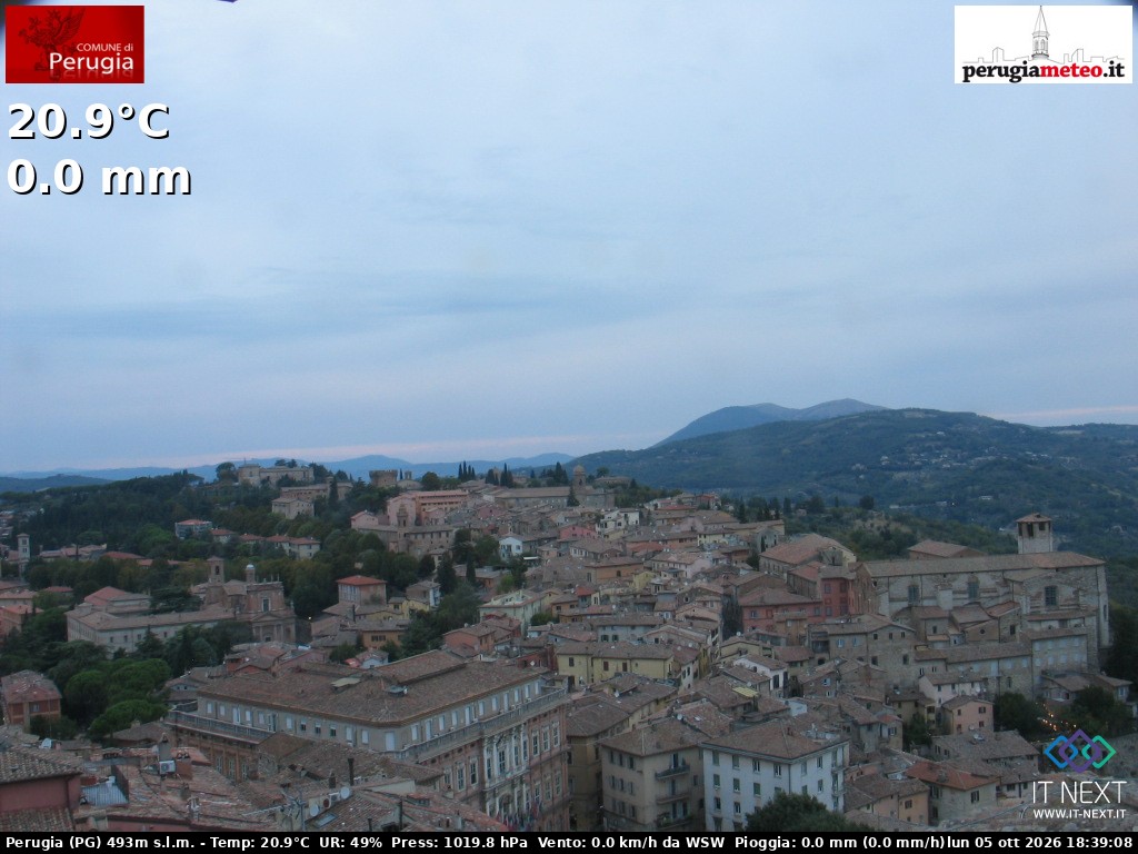 Archived image Webcam City of Perugia - Umbria