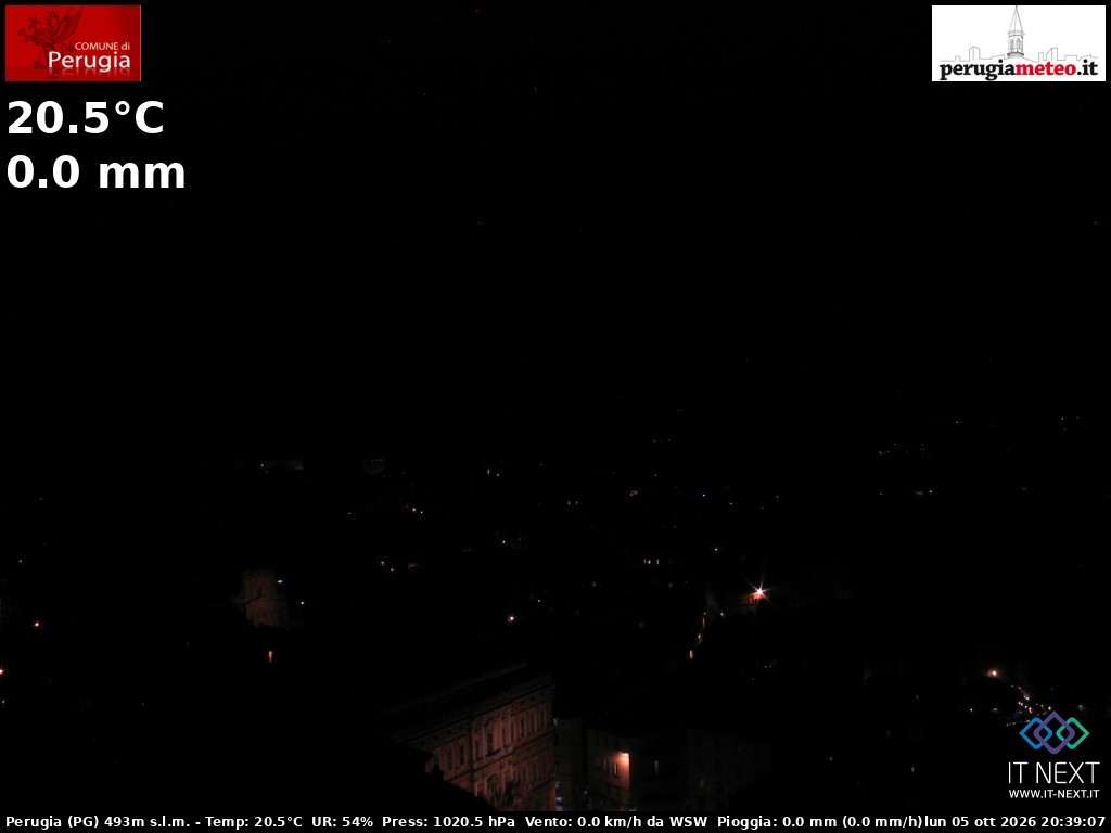 Archived image Webcam City of Perugia - Umbria