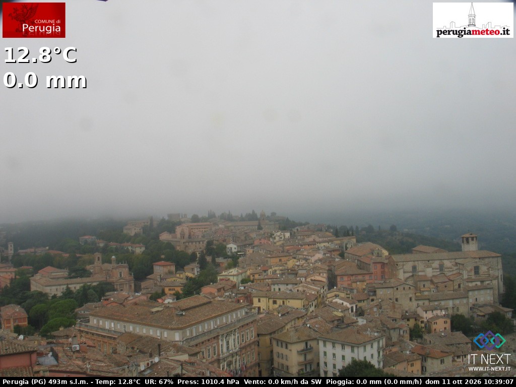 Archived image Webcam City of Perugia - Umbria
