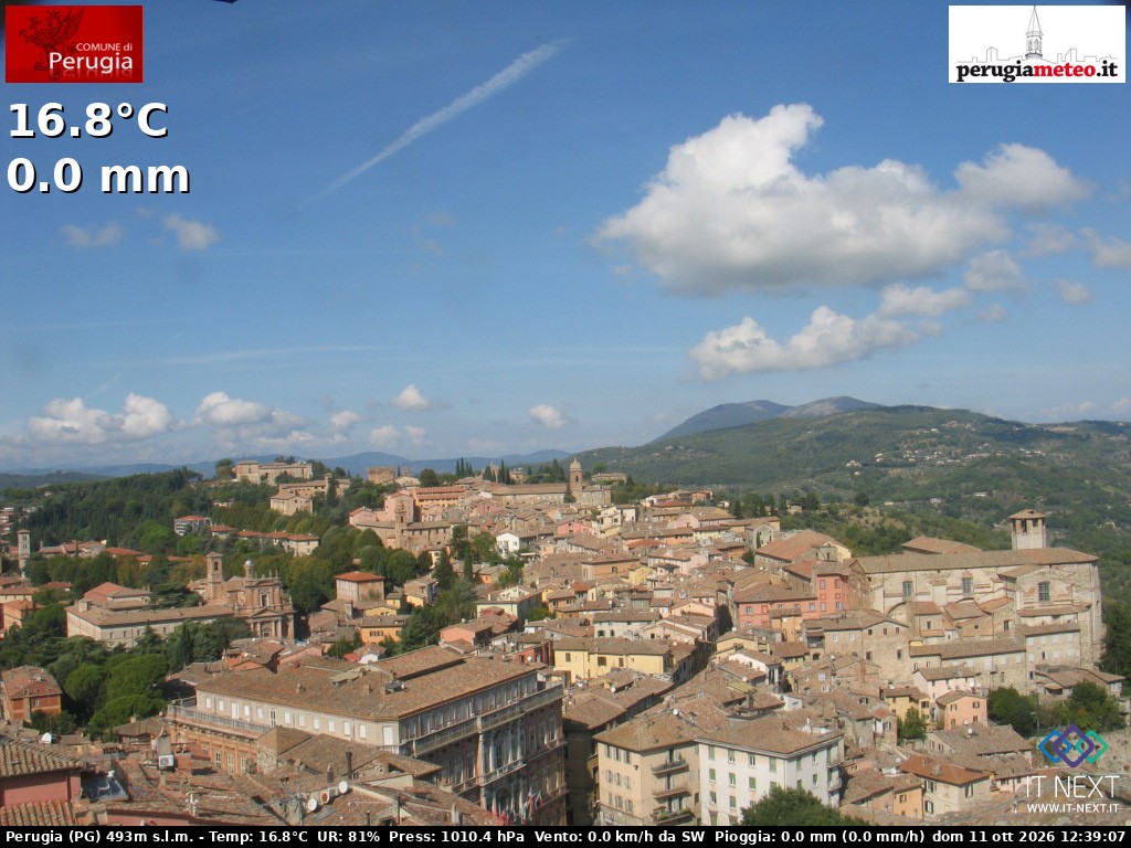 Archived image Webcam City of Perugia - Umbria