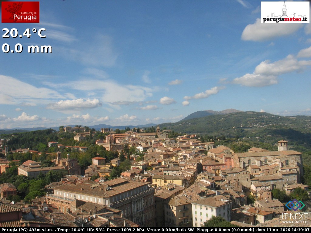 Archived image Webcam City of Perugia - Umbria